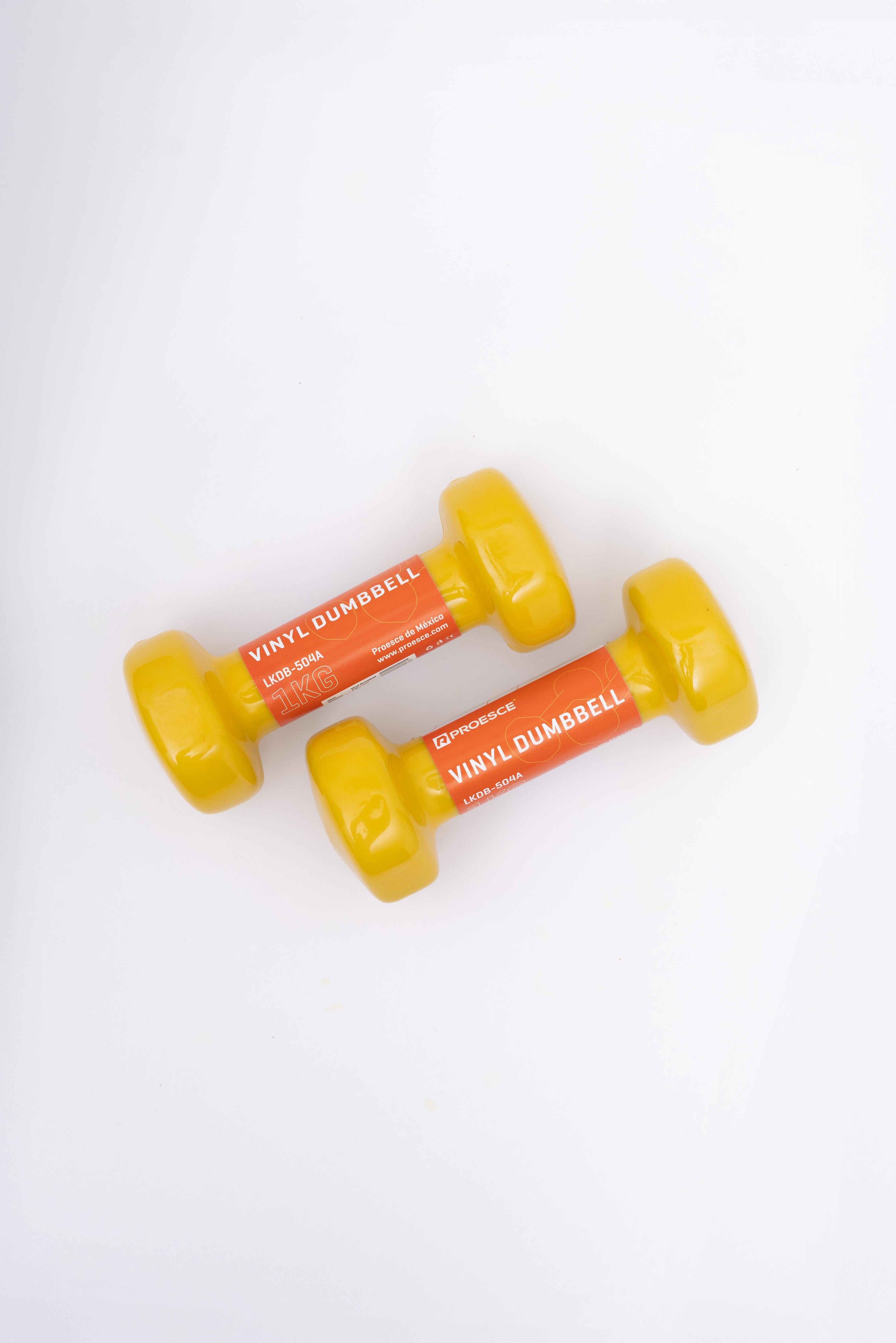 MANCUERNA DE NEOPRENO AMARILLA DE 1KG (DOS PIEZAS)