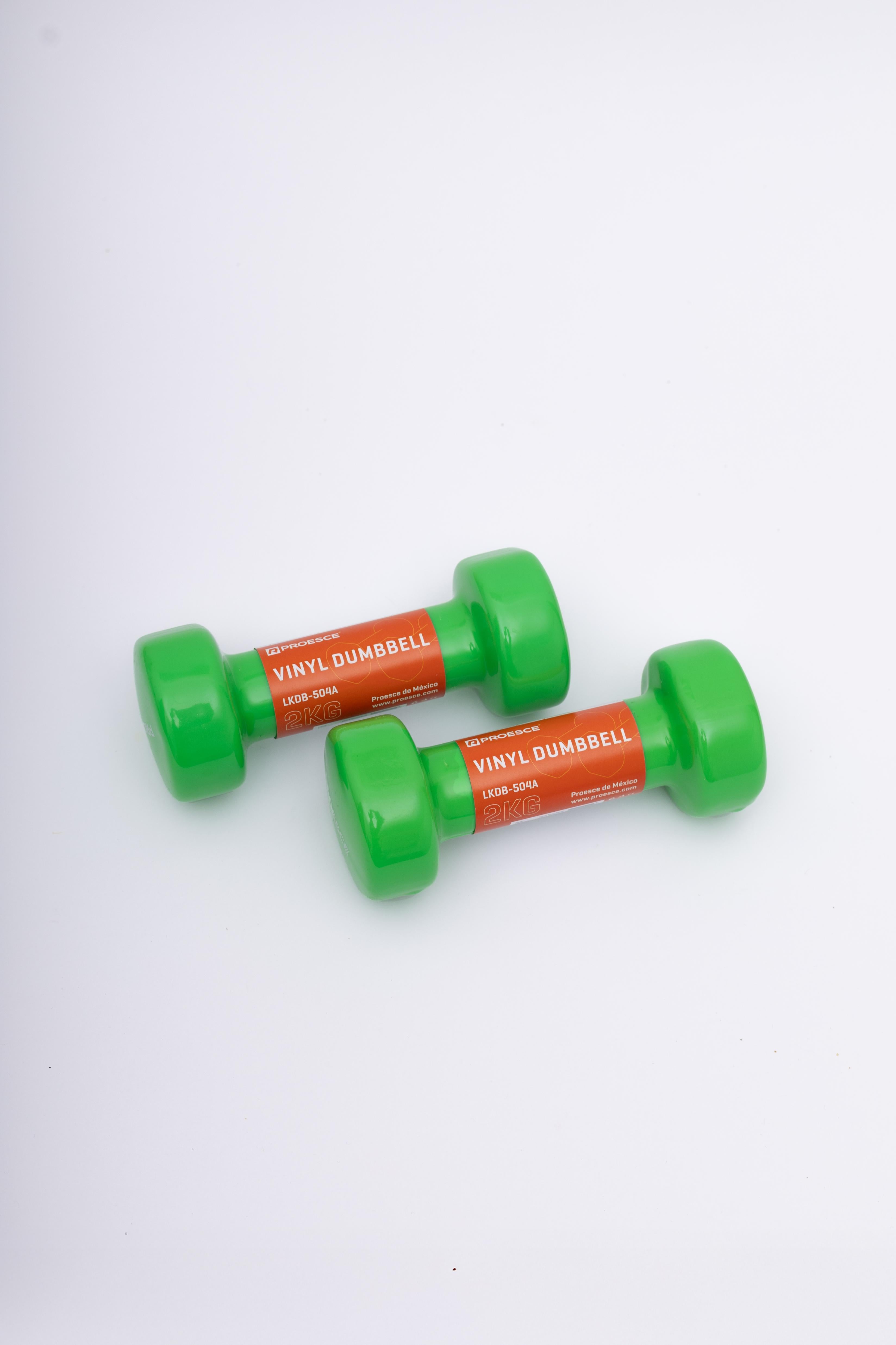 MANCUERNA DE NEOPRENO VERDE DE  2KG (DOS PIEZAS)