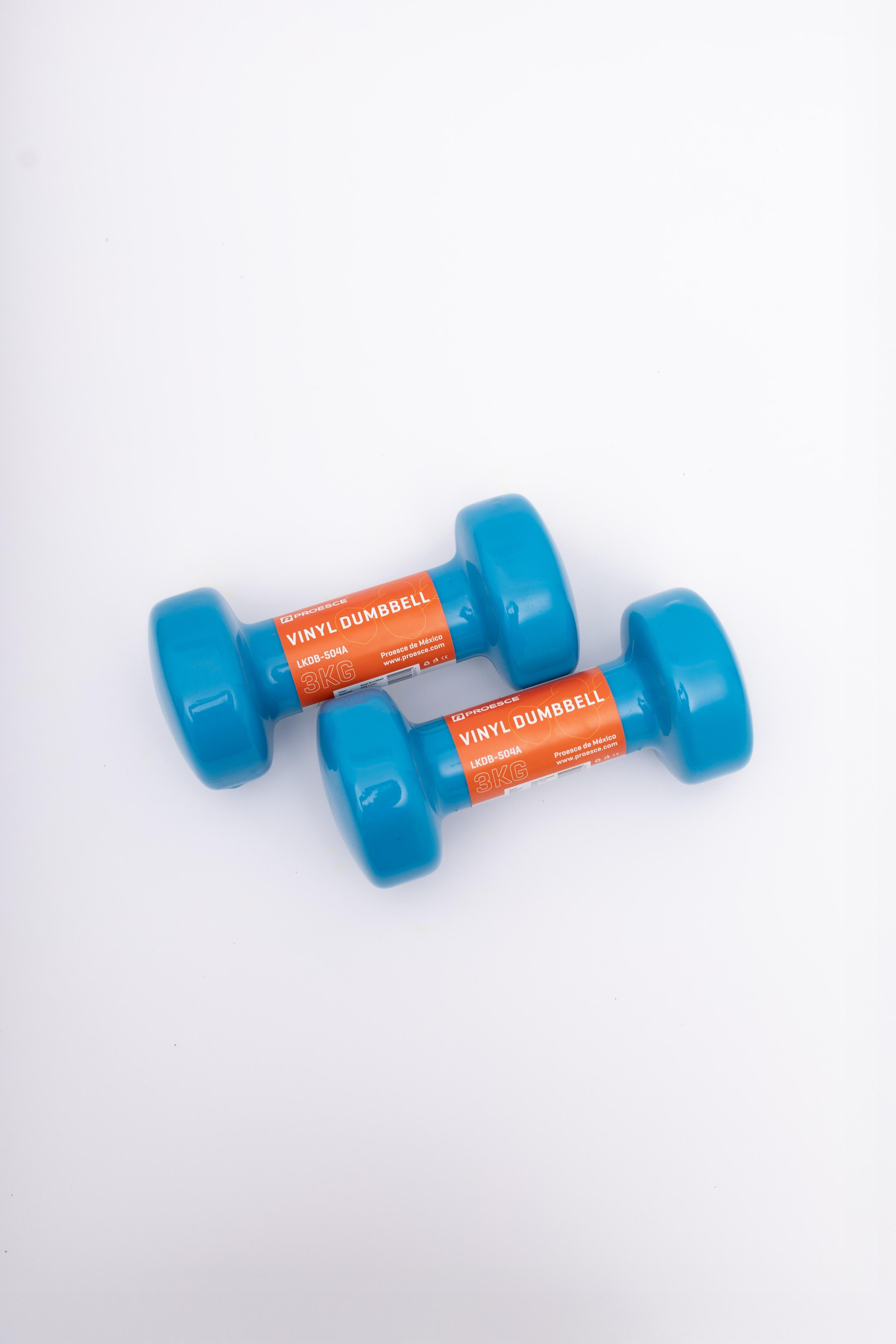 MANCUERNA DE NEOPRENO AZUL DE  3KG (DOS PIEZAS)