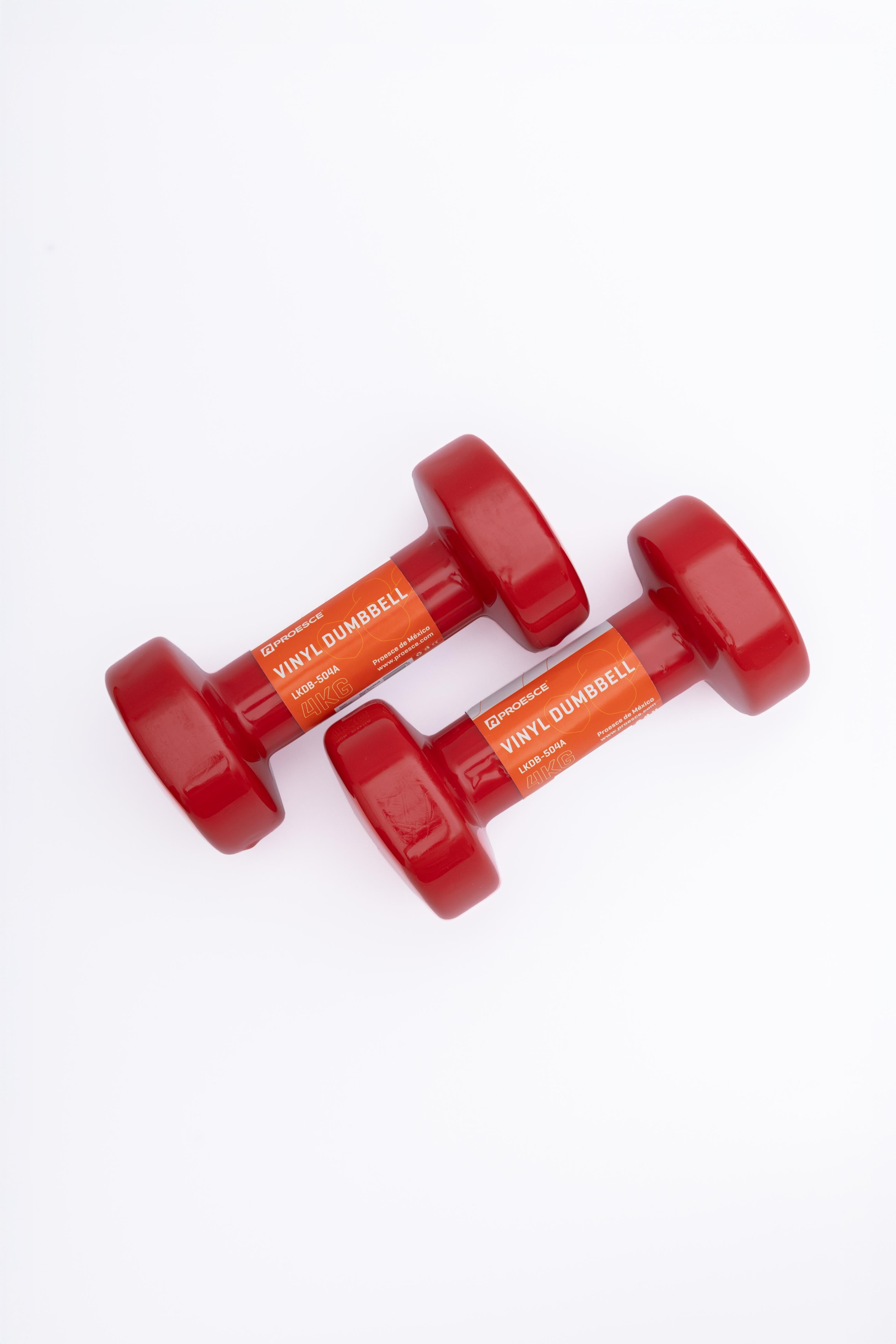 MANCUERNA DE NEOPRENO ROJA DE  4KG (DOS PIEZAS)