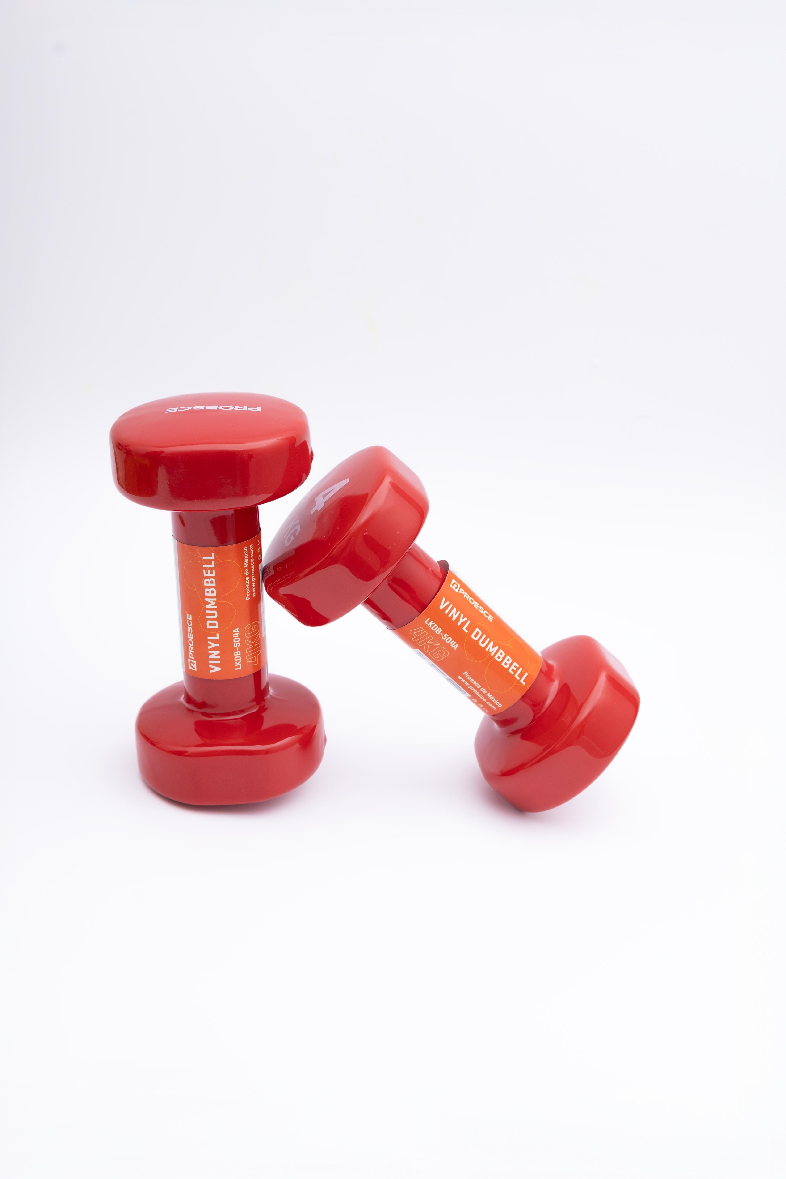 MANCUERNA DE NEOPRENO ROJA DE  4KG (DOS PIEZAS)