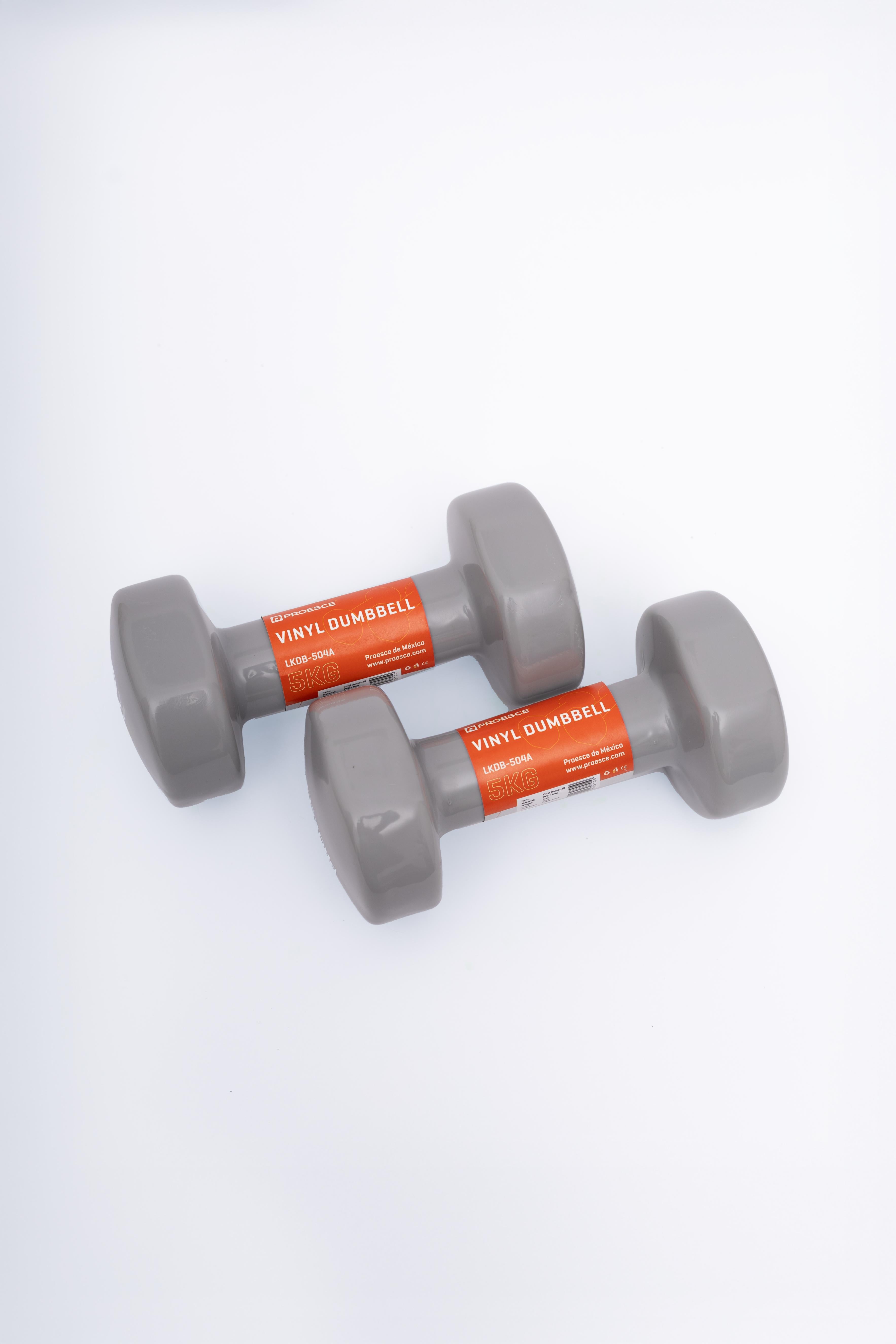 MANCUERNA DE NEOPRENO GRIS DE  5KG (DOS PIEZAS)