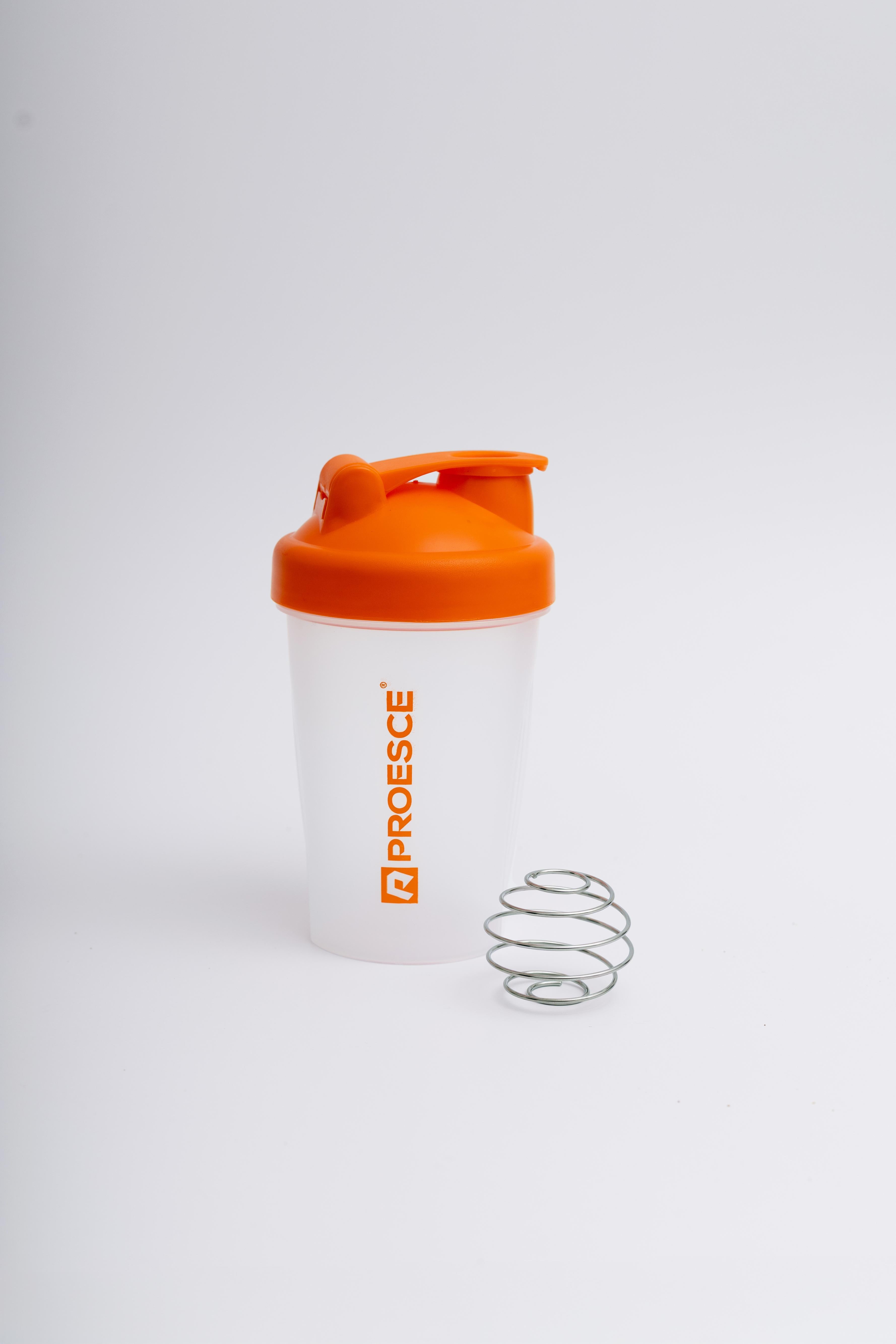 VASO SHAKER PLASTICO COLOR NARANJA/TRANSPARENTE DE 400ml