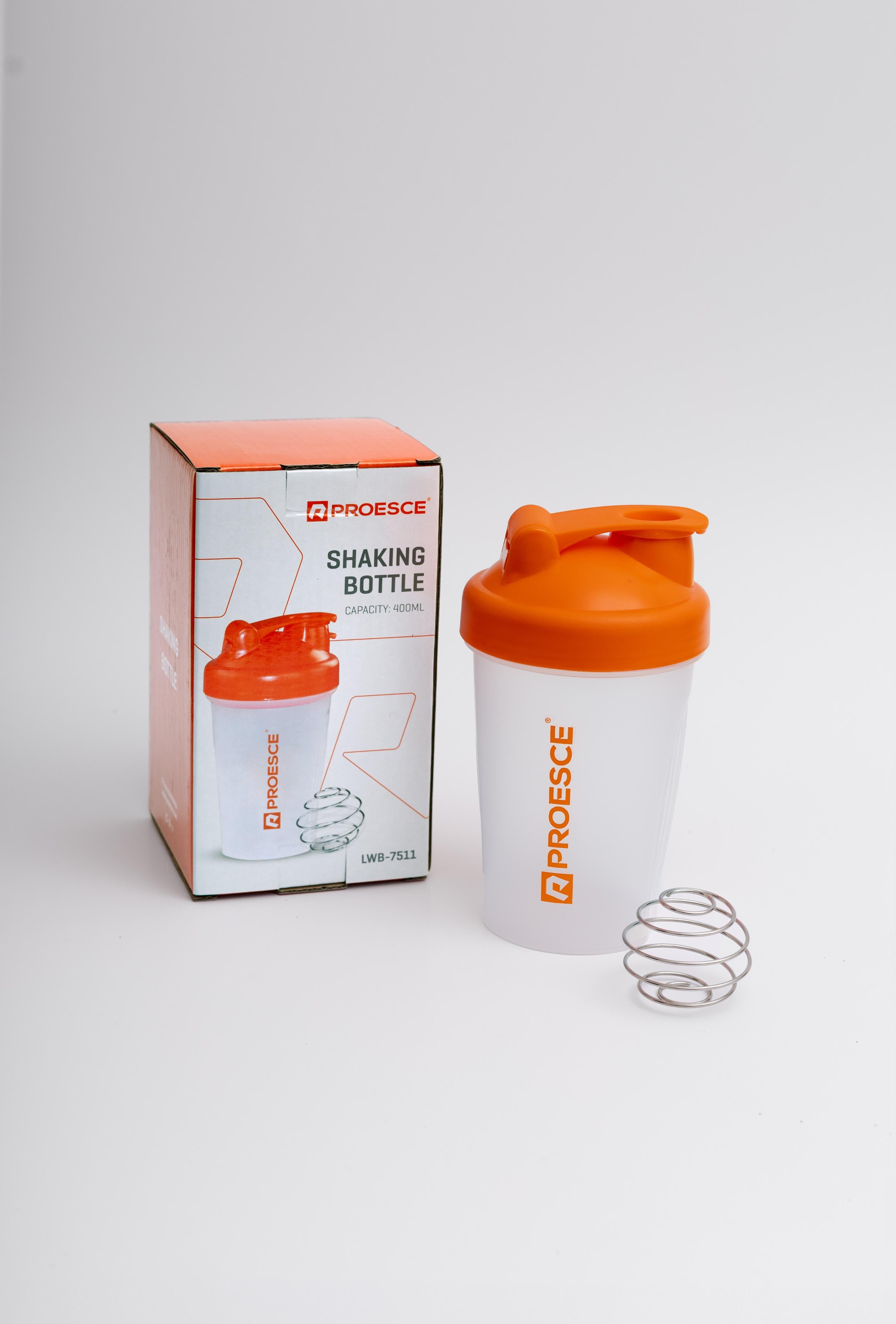 VASO SHAKER PLASTICO COLOR NARANJA/TRANSPARENTE DE 400ml